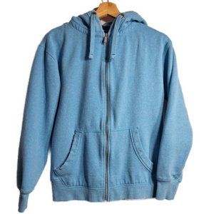 Fat Face Sky Blue Hooded Sweatshirt Full Zipper Closure Size XS